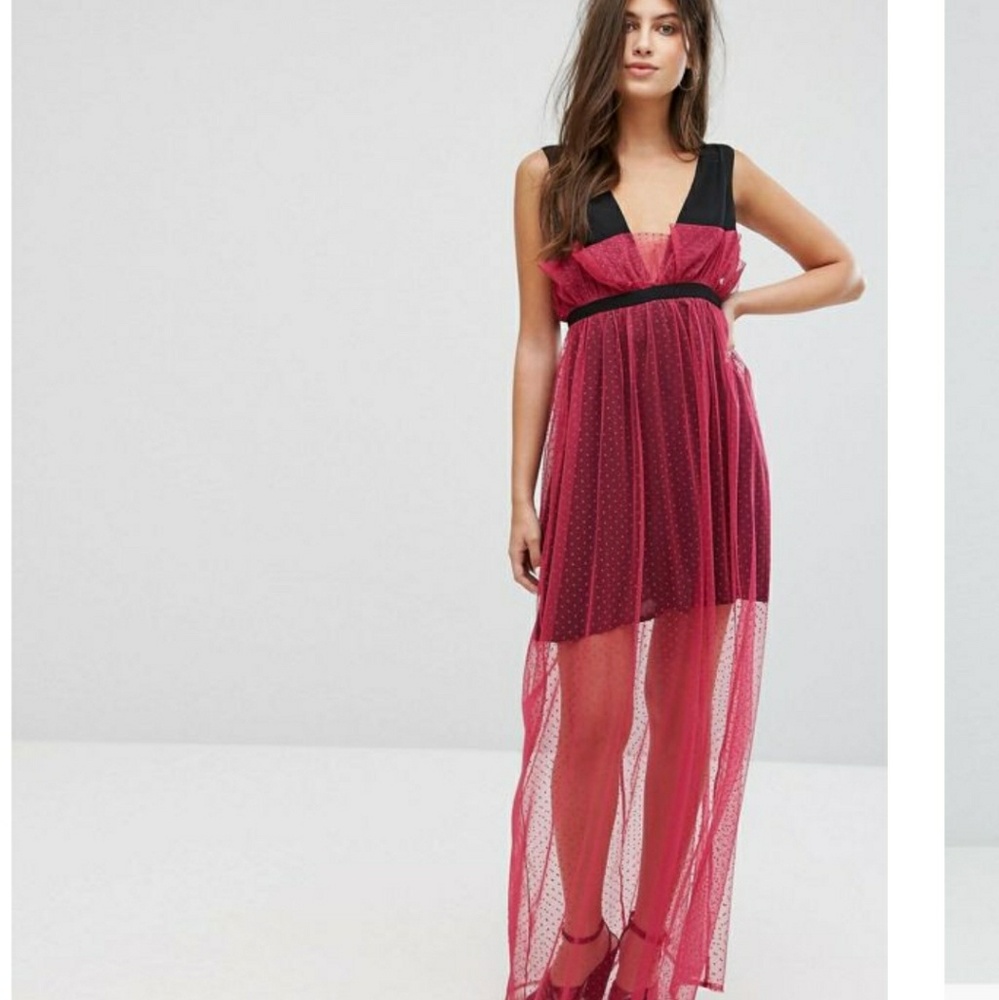 Mesh mini maxi dress